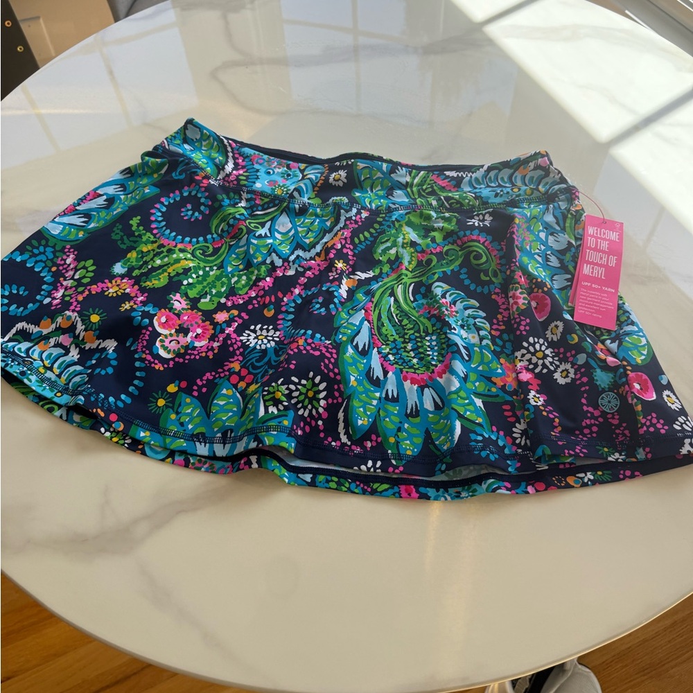 Lilly Pulitzer Blue and Pink Skater Mini Skirt Resort Wear